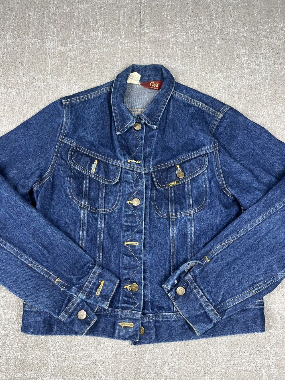 Vintage Ms Lee Union Made USA Denim Button Down Jacket 11/12